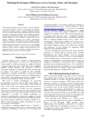 Cover page: Modeling Performance Differences across Systems, Tasks, and Strategies