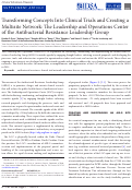 Cover page: Transforming Concepts Into Clinical Trials and Creating a Multisite Network: The Leadership and Operations Center of the Antibacterial Resistance Leadership Group