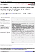 Cover page: Parasympathetic tone activity, heart rate, and grimace scale in conscious horses of 3 breeds before, during, and after nociceptive mechanical stimulation.