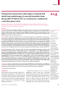 Cover page: N107C/CEC.3 (ALLIANCE FOR CLINICAL TRIALS IN ONCOLOGY/CANADIAN CANCER TRIALS GROUP): PHASE III TRIAL OF POST-OPERATIVE RADIOSURGERY COMPARED WITH WHOLE BRAIN RADIOTHERAPY FOR RESECTED METASTATIC BRAIN DISEASE: COGNITIVE FUNCTION OF LONG-TERM SURVIVORS