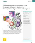Cover page: Correlated Protein Environments Drive Quantum Coherence Lifetimes in Photosynthetic Pigment-Protein Complexes