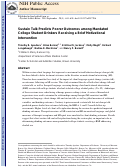 Cover page: SUSTAIN TALK PREDICTS WORSE OUTCOMES AMONG MANDATED COLLEGE STUDENT DRINKERS RECEIVING A BRIEF MOTIVATIONAL INTERVENTION