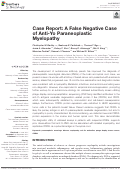 Cover page: Case Report: A False Negative Case of Anti-Yo Paraneoplastic Myelopathy