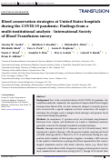 Cover page: Blood conservation strategies at United States hospitals during the COVID-19 pandemic: Findings from a multi-institutional analysis - International Society of Blood Transfusion survey.