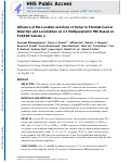 Cover page: Influence of the Location and Zone of Tumor in Prostate Cancer Detection and Localization on 3-T Multiparametric MRI Based on PI-RADS Version 2.