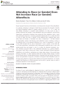 Cover page: Attending to Race (or Gender) Does Not Increase Race (or Gender) Aftereffects