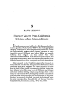 Cover page: Pioneer Voices from California: Reflections on Race, Religion, and Ethnicity