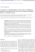 Cover page: Comparison of Radiographic, Ultrasound, and Magnetic Resonance Imaging for the Detection of Retained Stingray Barb: A Cadaveric Study