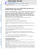 Cover page: Prenatal Exposure to Per- and Polyfluoroalkyl Substances and Childhood Autism-related Outcomes