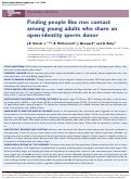 Cover page: Finding people like me: contact among young adults who share an open-identity sperm donor