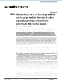 Cover page: Generalizations of incompressible and compressible Navier–Stokes equations to fractional time and multi-fractional space