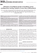 Cover page: Utilization of multigene panels in hereditary cancer predisposition testing: analysis of more than 2,000 patients