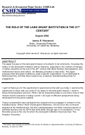 Cover page: The Role of the Land-Grant Institution in the 21st Century