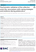 Cover page: Psychometric validation of the collective asset Utu: associations with coping strategies and resilience during adolescence