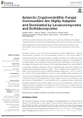 Cover page: Antarctic Cryptoendolithic Fungal Communities Are Highly Adapted and Dominated by Lecanoromycetes and Dothideomycetes