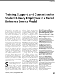 Cover page: Training, Support, and Connection for Student Library Employees in a Tiered Reference Service Model