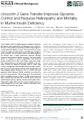 Cover page: Urocortin 2 Gene Transfer Improves Glycemic Control and Reduces Retinopathy and Mortality in Murine Insulin Deficiency