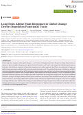 Cover page: Long‐Term Alpine Plant Responses to Global Change Drivers Depend on Functional Traits