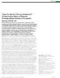 Cover page: “How Do We Do This at a Distance?!” A Descriptive Study of Remote Undergraduate Research Programs during COVID-19