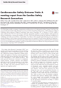 Cover page: Cardiovascular Safety Outcome Trials: A meeting report from the Cardiac Safety Research Consortium