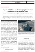 Cover page: Impact of El Nino on the foraging behavior of female northern elephant seals