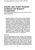 Cover page: Asean, Quo Vadis? Domestic Coalitions and Regional Co‑operation