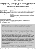 Cover page: #MeToo in EM: A Multicenter Survey of Academic Emergency Medicine Faculty on Their Experiences with Gender Discrimination and Sexual Harassment