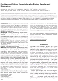 Cover page: Provider and patient expectations for dietary supplement discussions.