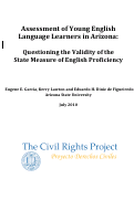 Cover page of Assessment of Young English Language Learners in Arizona: Questioning the Validity of the State Measure of English Proficiency