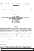 Cover page: File System Workload Analysis For Large Scale Scientific Computing Applications