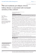 Cover page: Mild and moderate pre-dialysis chronic kidney disease is associated with increased coronary artery calcium