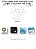 Cover page: Reducing Emissions through Monitoring and Predictive Modeling of Gate Operations of Idle Aircraft: A Case Study on San Francisco International Airport