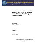 Cover page: Prenatal Sex-Selective Abortion and High Sex Ratio at Birth in Rural China: A Case Study in Henan Province