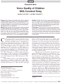 Cover page: Voice Quality of Children With Cerebral Palsy.