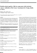 Cover page: Health-related quality of life in young men with testicular cancer: validation of the Cancer Assessment for Young Adults (CAYA)