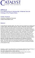 Cover page of From Mother/Fetus to Holobiont(s): A Material Feminist Ontology of the Pregnant Body