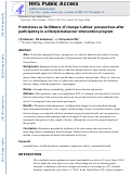 Cover page: Promotoras as facilitators of change: Latinas' perspectives after participating in a lifestyle behaviour intervention program