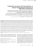 Cover page: Comparative Genomics and Transcriptomics To Analyze Fruiting Body Development in Filamentous Ascomycetes