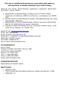 Cover page: The risk of childhood brain tumors associated with delivery interventions: A Danish matched case-control study