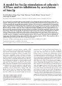 Cover page: A model for Scc2p stimulation of cohesin's ATPase and its inhibition by acetylation of Smc3p