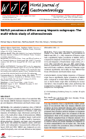 Cover page: NAFLD prevalence differs among hispanic subgroups: The multi-ethnic study of atherosclerosis