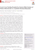 Cover page: Covert Cross-Feeding Revealed by Genome-Wide Analysis of Fitness Determinants in a Synthetic Bacterial Mutualism.