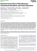 Cover page: Bacterial Vector-Borne Plant Diseases: Unanswered Questions and Future Directions