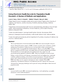 Cover page: Using Electronic Health Records for Population Health Research: A Review of Methods and Applications