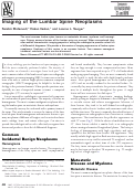 Cover page: Imaging of the Lumbar Spine Neoplasms