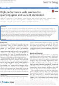 Cover page: High-performance web services for querying gene and variant annotation