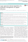 Cover page: Logic regression-derived algorithms for syndromic management of vaginal infections