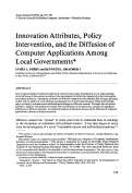 Cover page: Innovation attributes, policy intervention, and the diffusion of computer applications among local governments