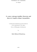 Cover page: A coarse entropy-rigidity theorem and discrete length-volume inequalities