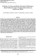 Cover page: Evidence for Increased Bone Formation Following a Brief Endurance‐Type Training Intervention in Adolescent Males